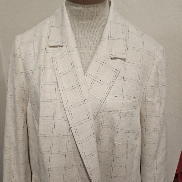 Madewell The Plus Caldwell Double Breasted Blazer in Ghent Plaid Size 1X - Picture 4 of 9